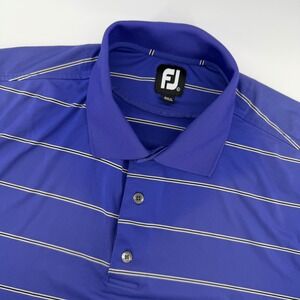 FootJoy Polo Shirt Mens Large Blue Striped ProDry Short Sleeve Golf Sport